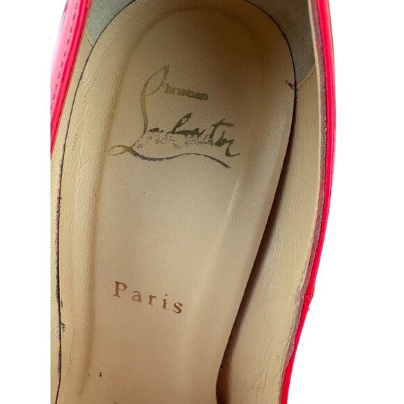 Christian Louboutin Rose Paris Fluo Patent Leather Troca 140 Pink Pumps Size 39 - Picture 5 of 13